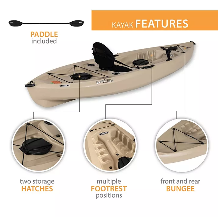 Lifetime 10' Tamarack Angler Kayak, 2 Pack With Paddles