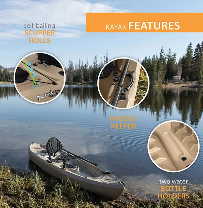 Lifetime 10' Tamarack Angler Kayak, 2 Pack With Paddles