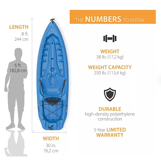 Lifetime Lotus 80 Sit-On-Top Kayak - 2 Pack (Paddles Included)