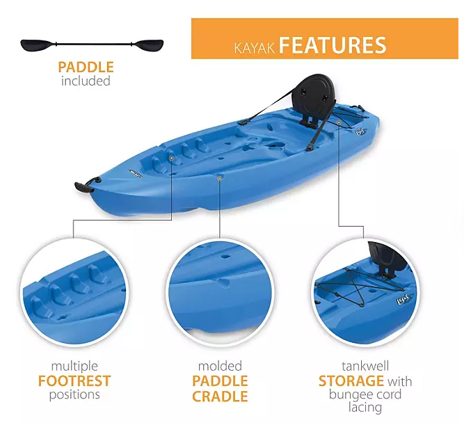 Lifetime Lotus 80 Sit-On-Top Kayak - 2 Pack (Paddles Included)