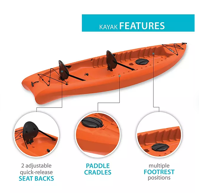 Lifetime Kokanee 10'6" Tandem Kayak (Assorted Colors)